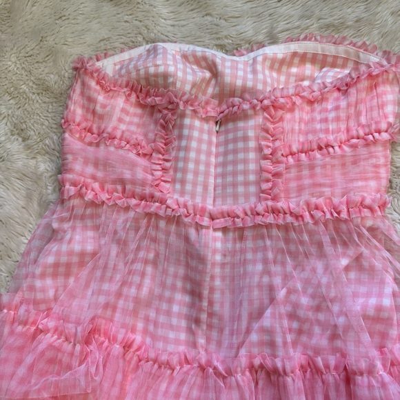 Needle & Thread Womens Caroline Gingham Tulle Corset Gown - Size 10 - Picture 7 of 10